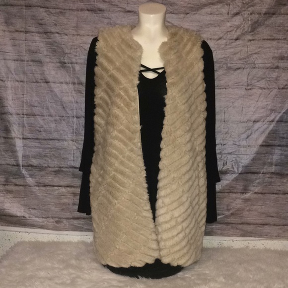 BKE Jackets & Blazers - BKE Boutique Faux Fur Tunic Style Vest
